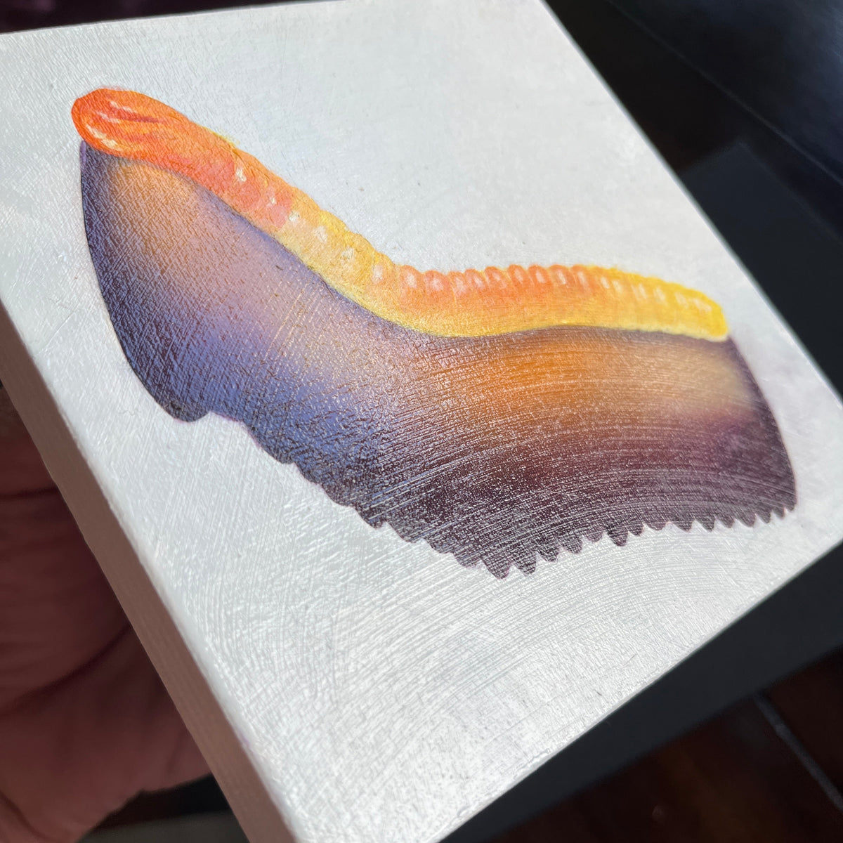 Gummy Worm Glow Original Oil Painting 5"×5" | Colorful Candy Still Life