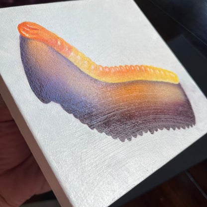 Gummy Worm Glow Original Oil Painting 5"×5" | Colorful Candy Still Life